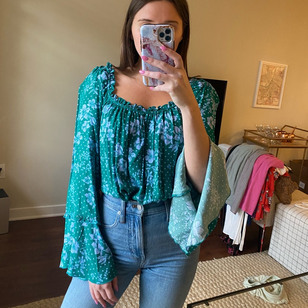 Free People Bell Sleeve Bodysuit